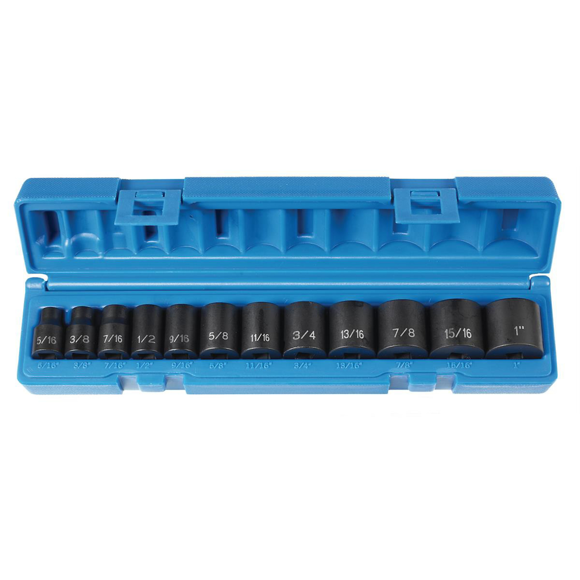 Grey Pneumatic 12-Piece 3/8in. Drive Fractional Standard Length Socket Set — Chrome-Molybdenum Steel, Molded Storage Case, Model# GRE1213